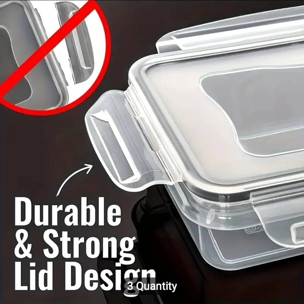 Airtight Food Storage Container Set - Clear and Blue - Picture 5 of 6